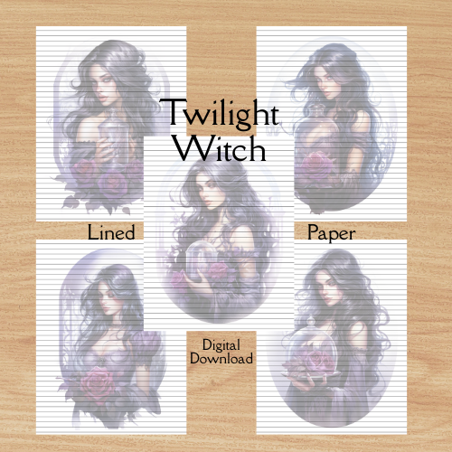 Twilight Witch Full Page Lined Paper