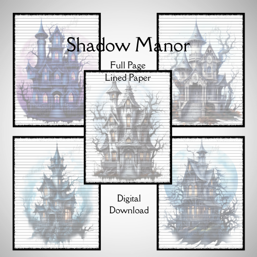Shadow Manor Full Page Lined Paper Digital Download