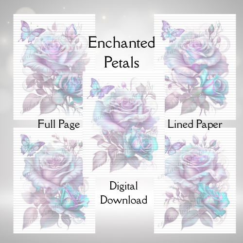 Enchanted Petals Full Page Lined Paper