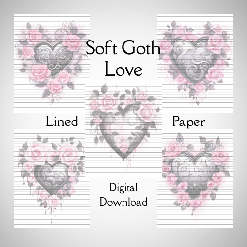Soft Goth Love Full Page Lined Paper