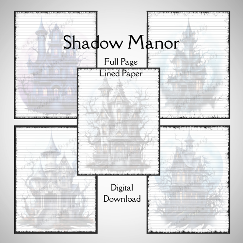 Shadow Manor Full Page Lined Paper Digital Download