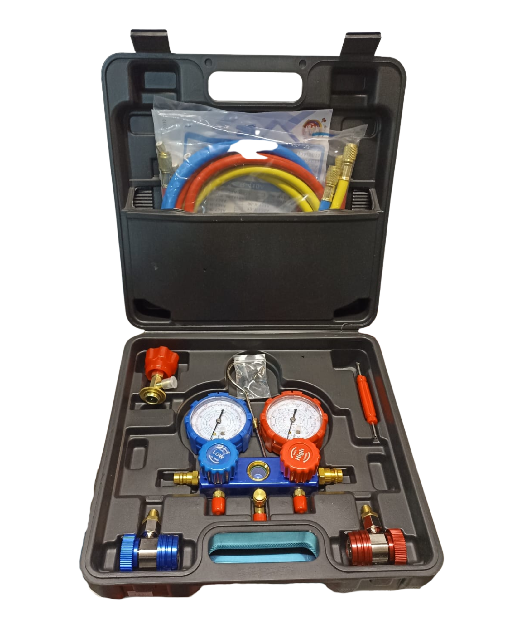 Manifold con Valija, Acoples para R134A automotriz y Sacaovulos