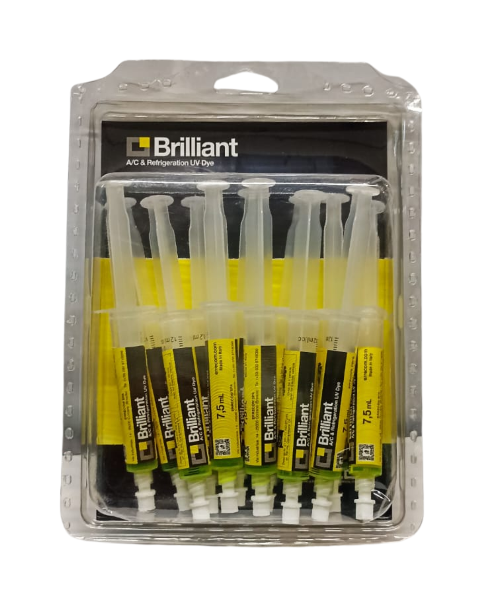 Blister de 12 Detectores de Fugas Fluor BRILLIANT Jeringas de 7,5 ml
