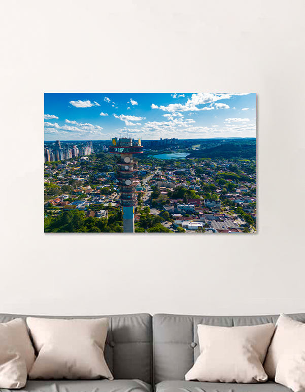 Quadro Decorativo Torre Panorâmico com Parque Barigui ao fundo