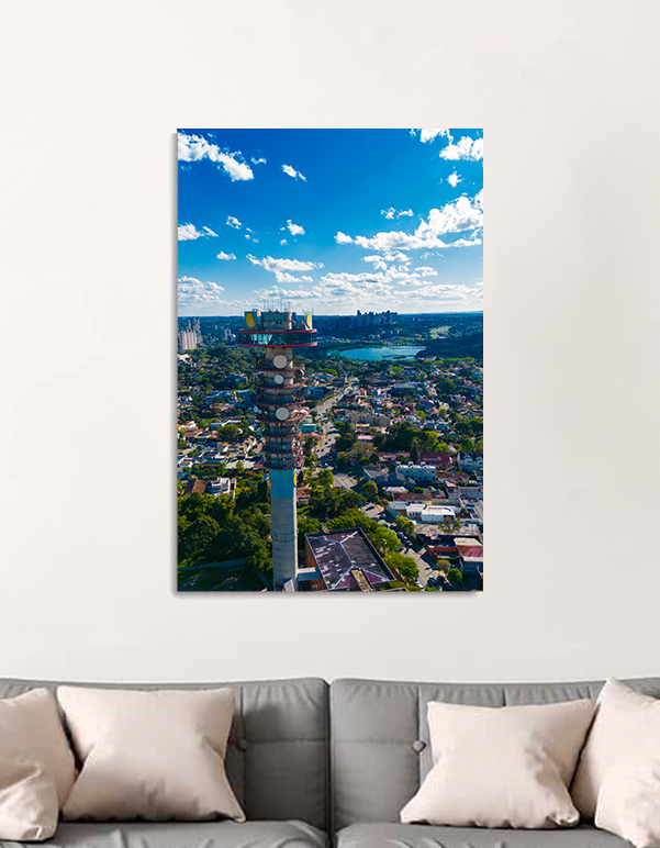 Quadro Decorativo Torre Panorâmico com Parque Barigui ao fundo