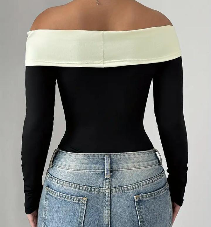 Body Elegante para Mujer con Lazo y Hombros Descubiertos
