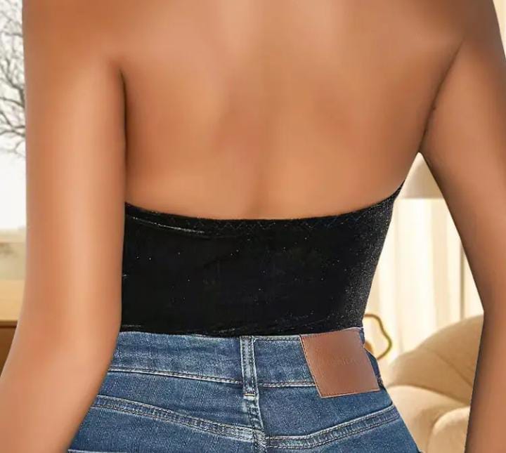 Elegante body de Terciopelo sin Espalda 