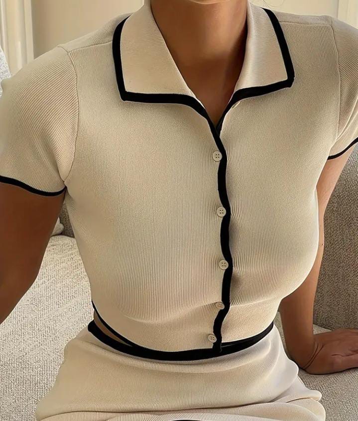 Conjunto de falda de punto de poliéster
