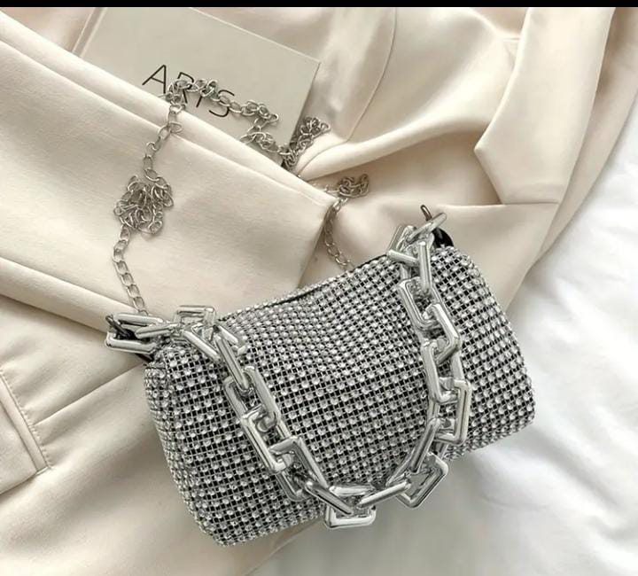 Mini Bolso De Hombro Con Diamantes