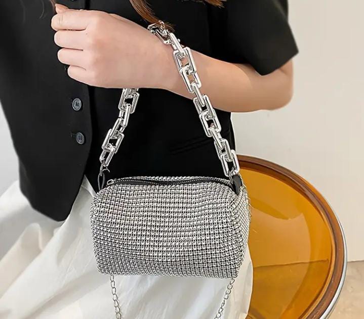Mini Bolso De Hombro Con Diamantes