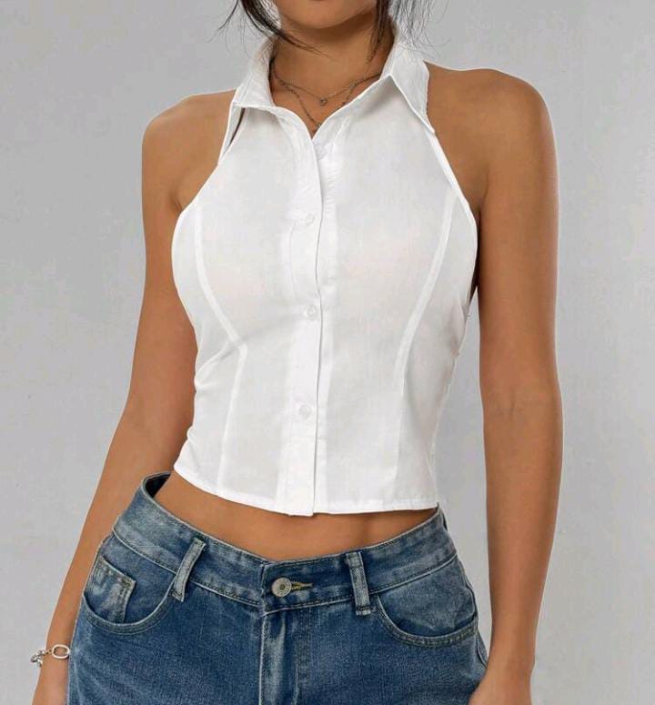 Blusa blanca sin mangas