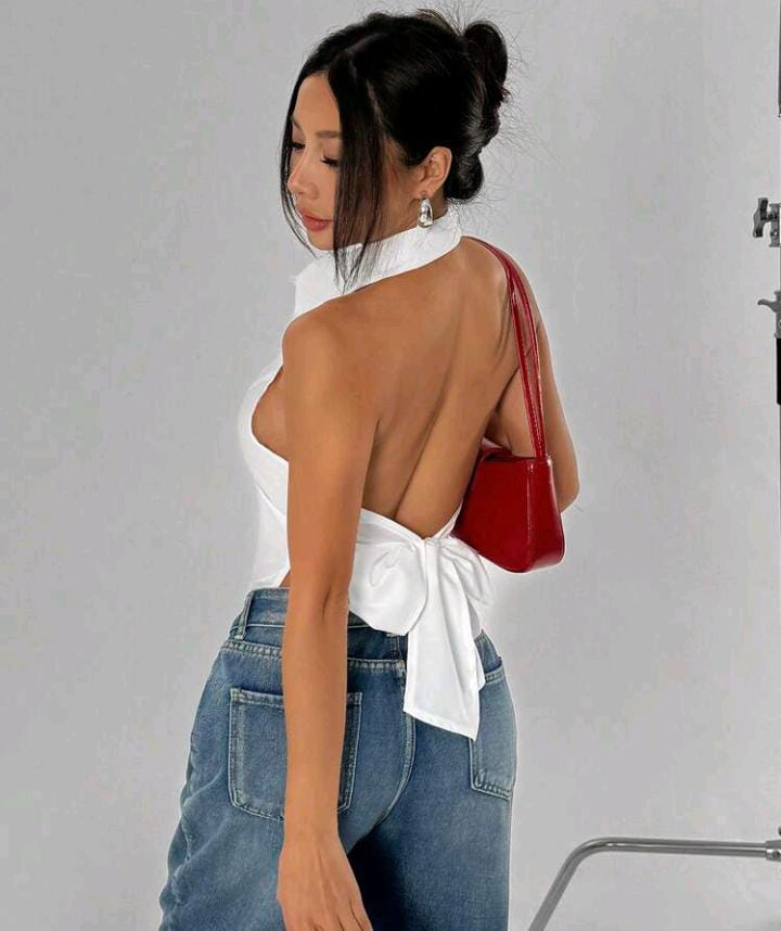 Blusa blanca sin mangas
