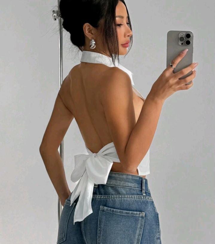 Blusa blanca sin mangas