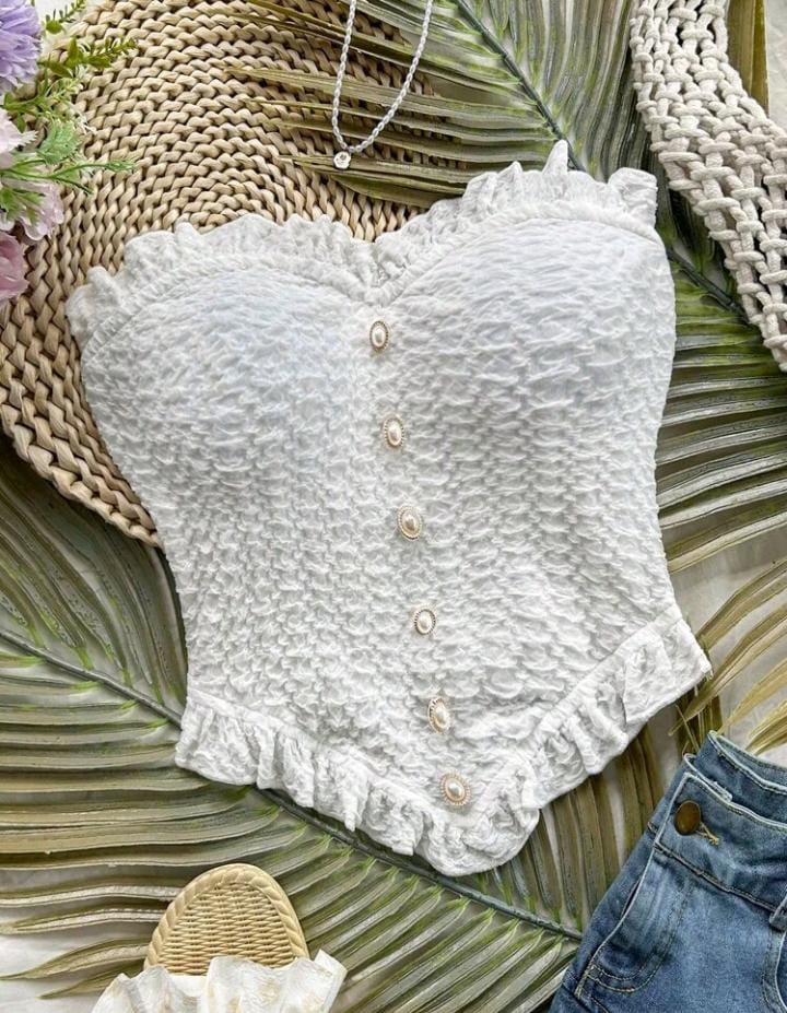 Crop top sin mangas de punto