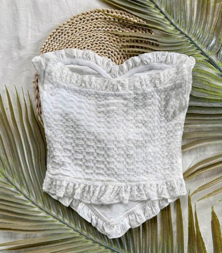 Crop top sin mangas de punto