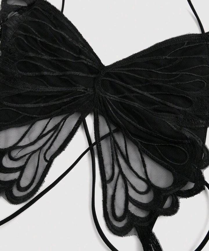 Top de Mariposa Negro