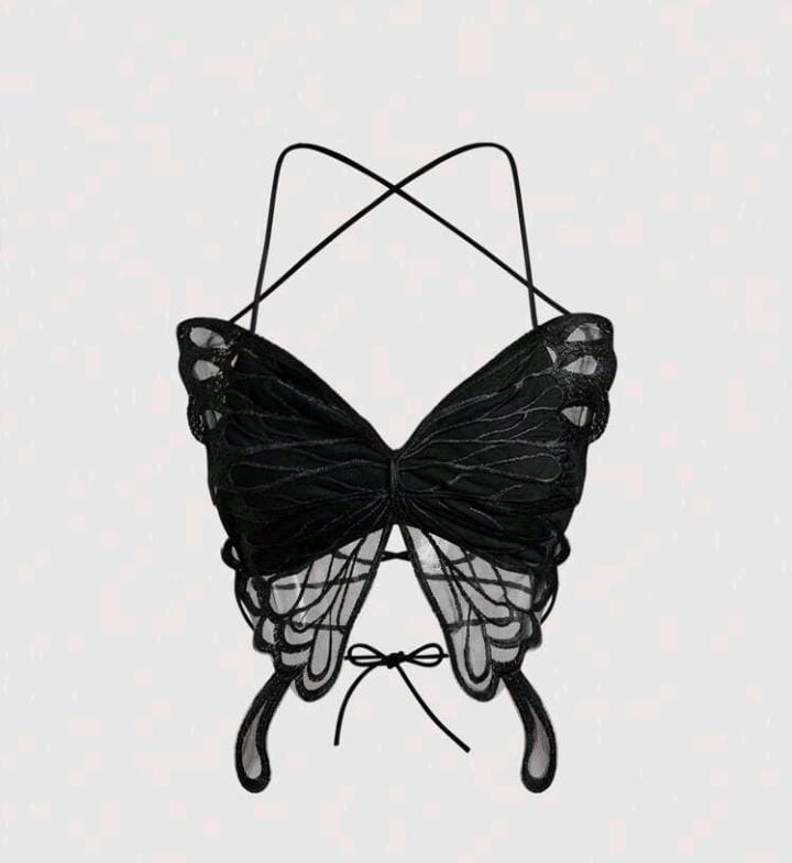 Top de Mariposa Negro