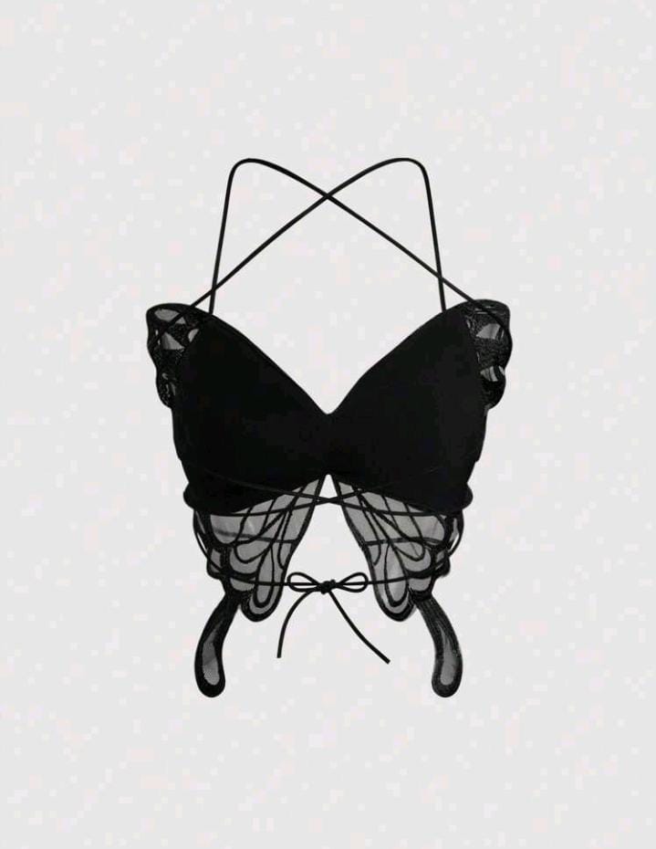 Top de Mariposa Negro