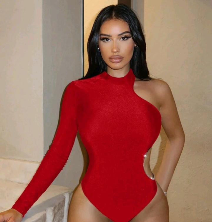Body rojo de un solo hombro