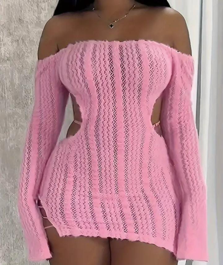 Vestido de punto rosa