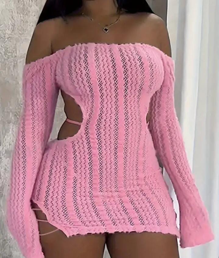 Vestido de punto rosa
