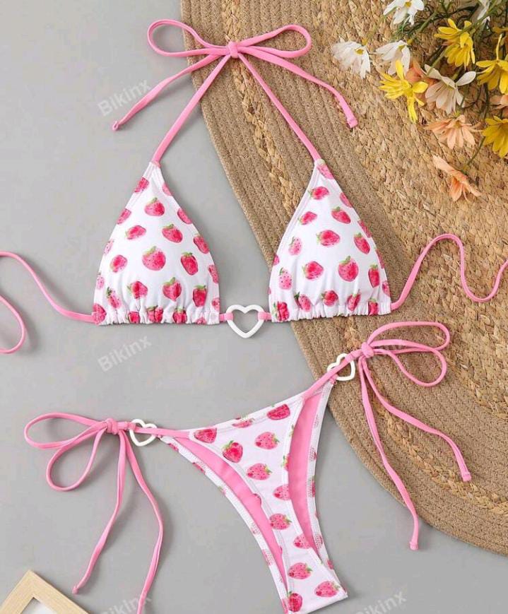 Bikini con estampado de fresa