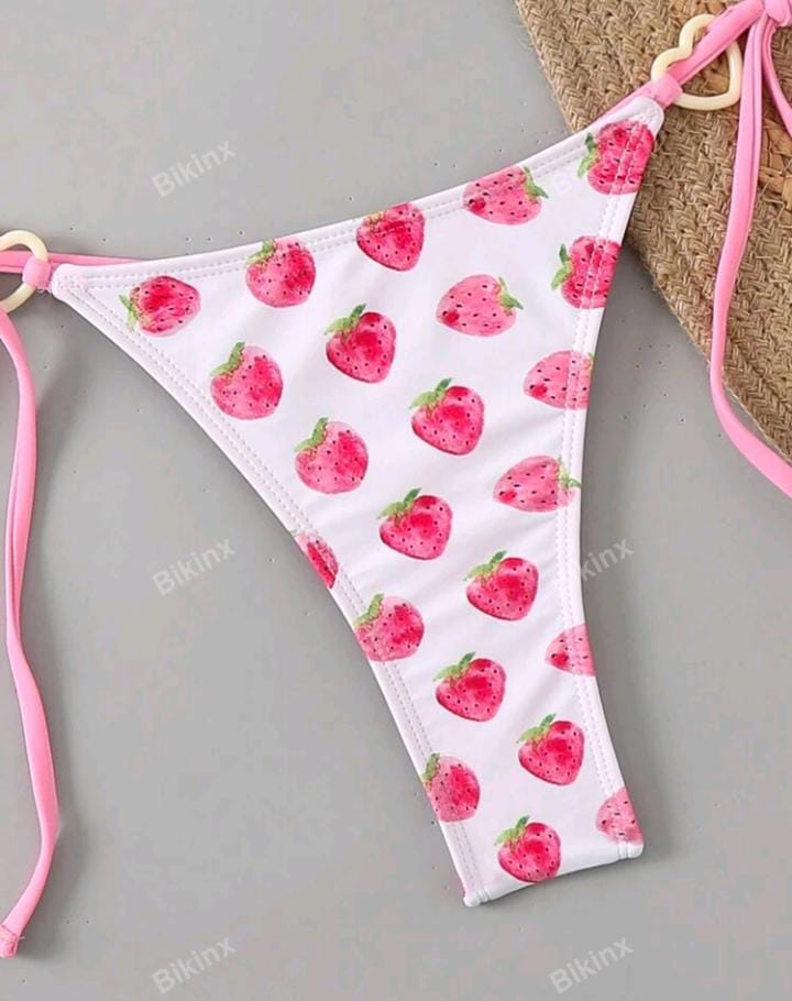 Bikini con estampado de fresa