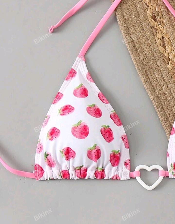 Bikini con estampado de fresa