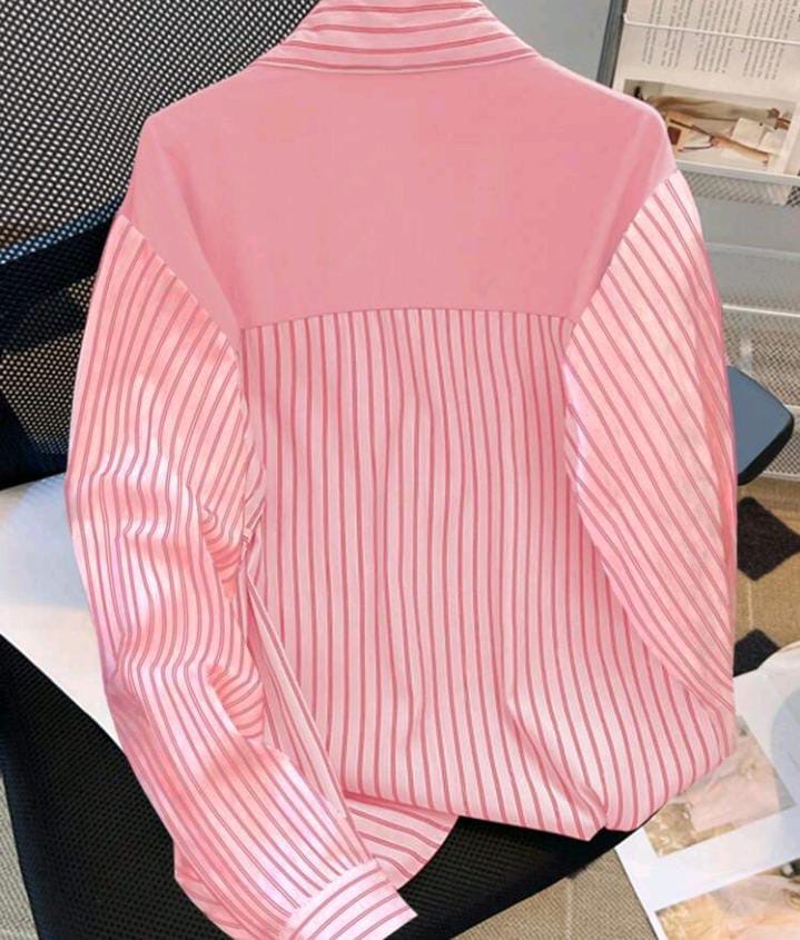 Camisa rosa a rayas