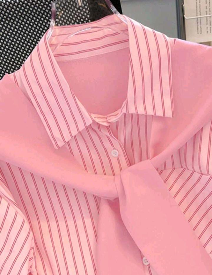 Camisa rosa a rayas