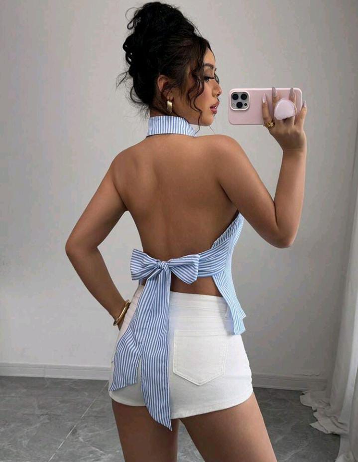 Camisa sin mangas con cuello