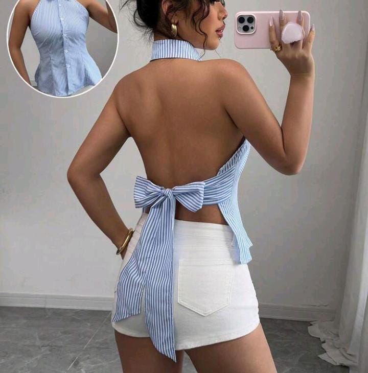 Camisa sin mangas con cuello