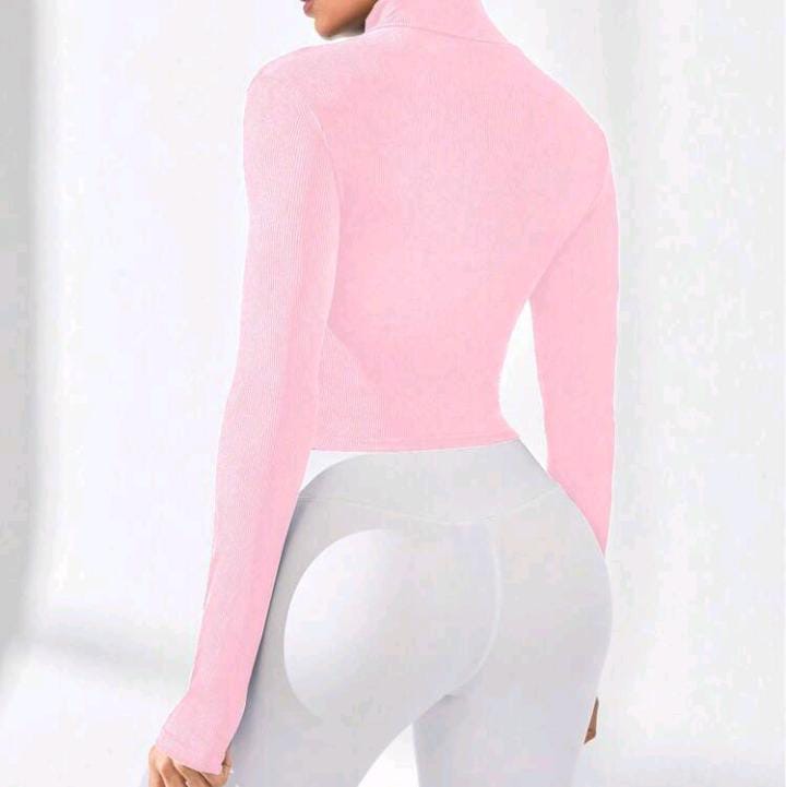 Sudadera rosa con cremallera