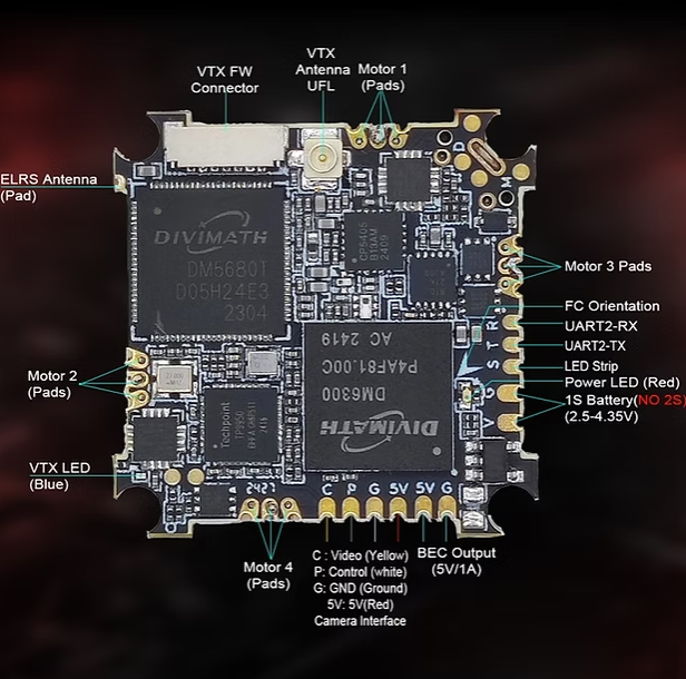 Mạch điều khiển máy bay HDzero AIO 5 chính hãng