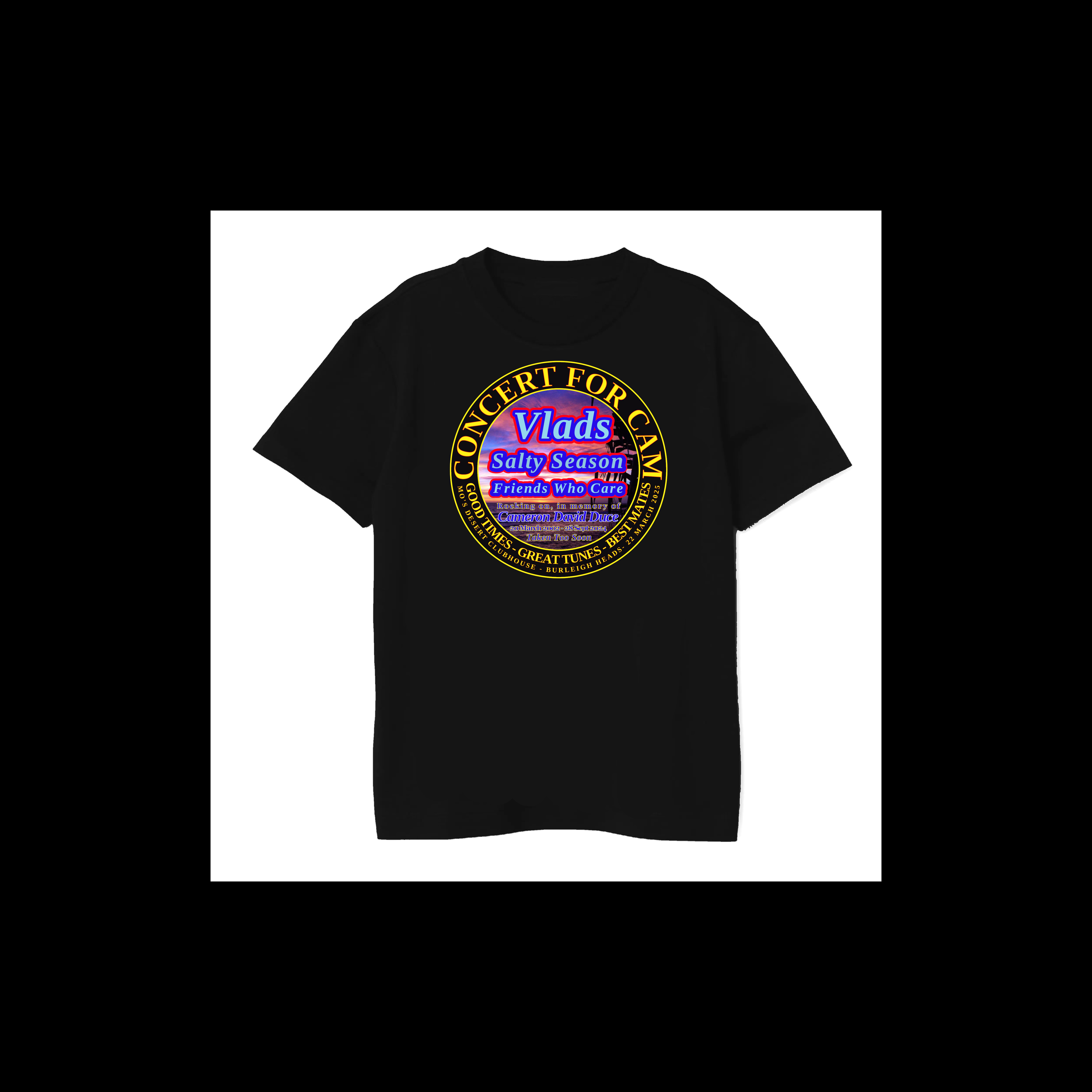 Concert T-shirts. Front and Back