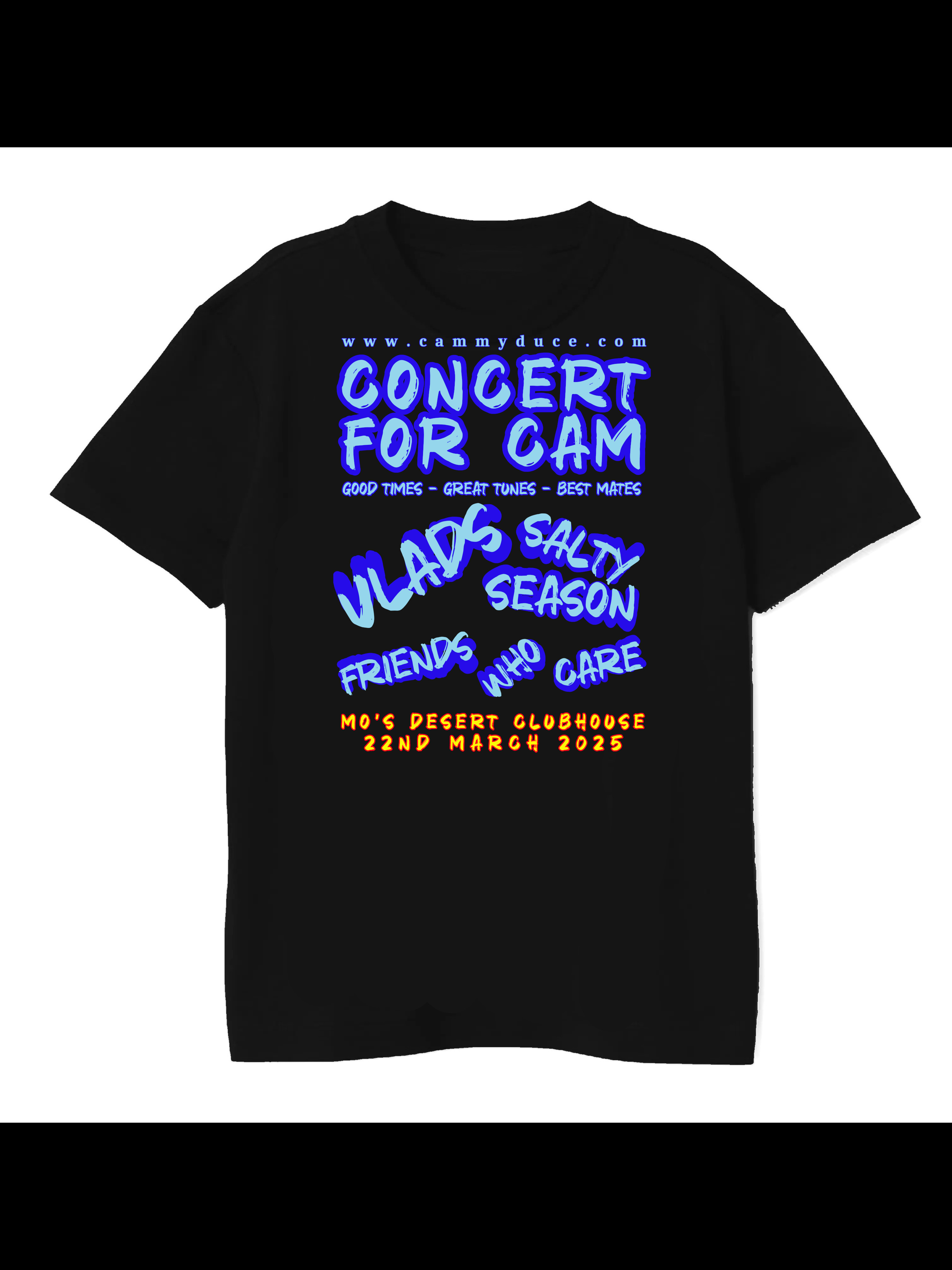Concert T-shirts. Front and Back