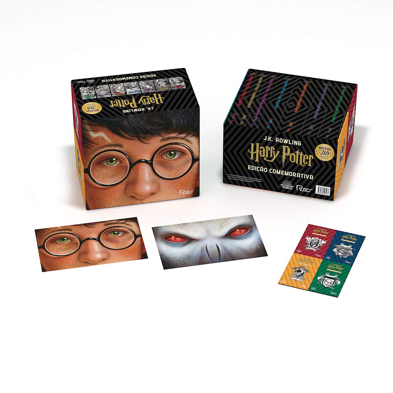 Rocco - Caixa de Livros e Cartas: 7 Livros Capa Dura com Cards Temáticos de Harry Potter - Edição Comemorativa 20 Anos