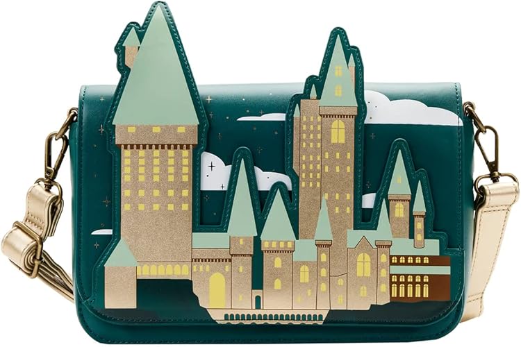 Loungefly Harry Potter Golden Hogwarts Bolsa transversal