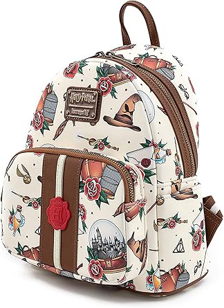 Loungefly Harry Potter Tattoo Art Cream Color Womens Double Strap Shoulder Bag Purse