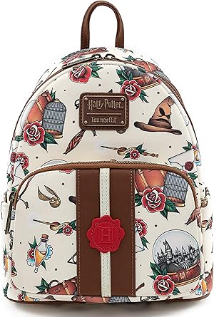 Loungefly Harry Potter Tattoo Art Cream Color Womens Double Strap Shoulder Bag Purse
