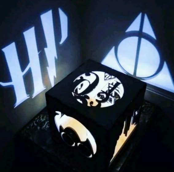 Luminária Decoração Harry_Potter, Cubo Que Reflete Na Parede De Mesa Em Mdf Decoração de Quarto