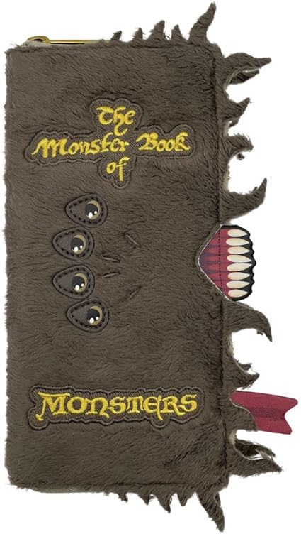 Loungefly Carteira Harry Potter Monster Book of Monsters, Marrom, Carteira com zíper