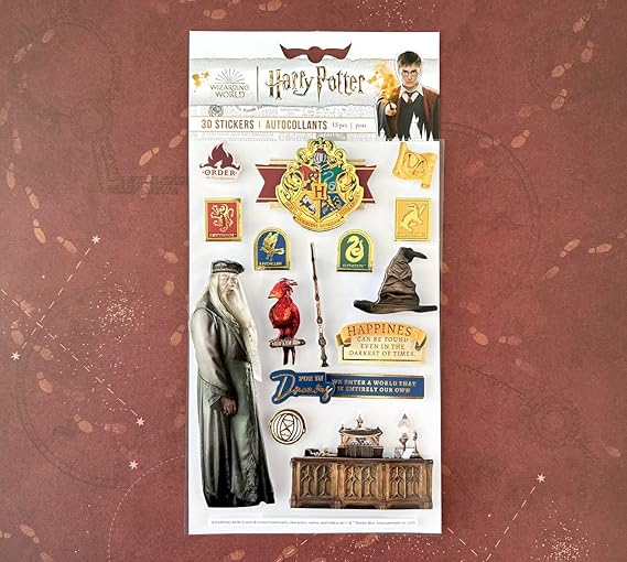 Paper House Productions Folha de adesivos de scrapbook 3D recortada Harry Potter - Hogwarts com Dumbledore