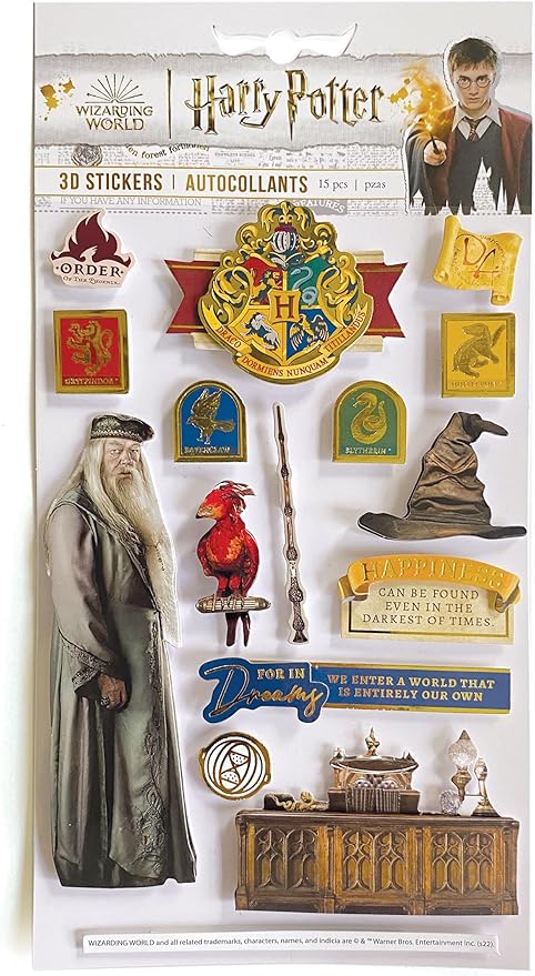 Paper House Productions Folha de adesivos de scrapbook 3D recortada Harry Potter - Hogwarts com Dumbledore