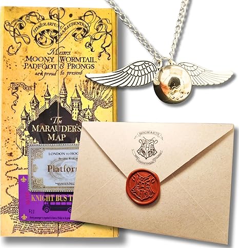 Kit Harry - Maroto, Carta Hogwarts e Colar Pomo