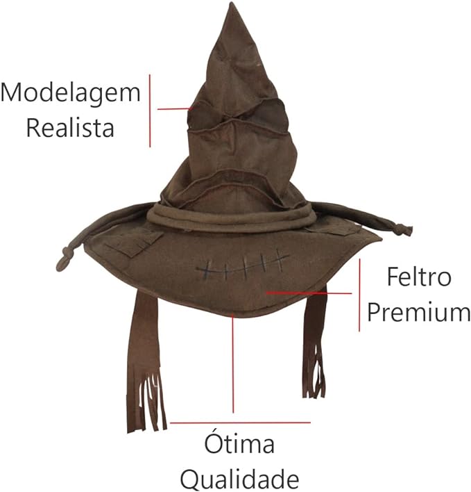 Kit Completo Mágico: Chapéu Seletor, Carta de Aceitação, Mapa do Maroto, Vira Tempo & Trio Moedas Gringotes