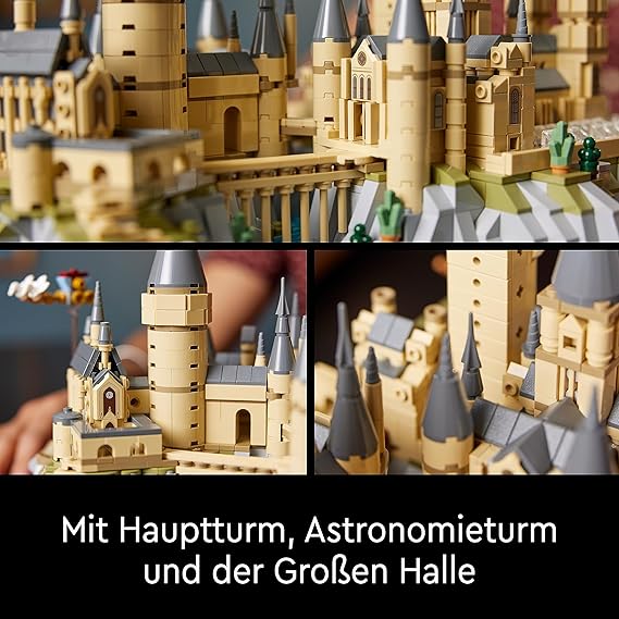 LEGO 76419 Harry Potter Castelo e Terreno de Hogwarts, locais comemorativos: Torre de astronomia, sala de jantar, câmara dos segredos, mochila de exposição para fãs adultos