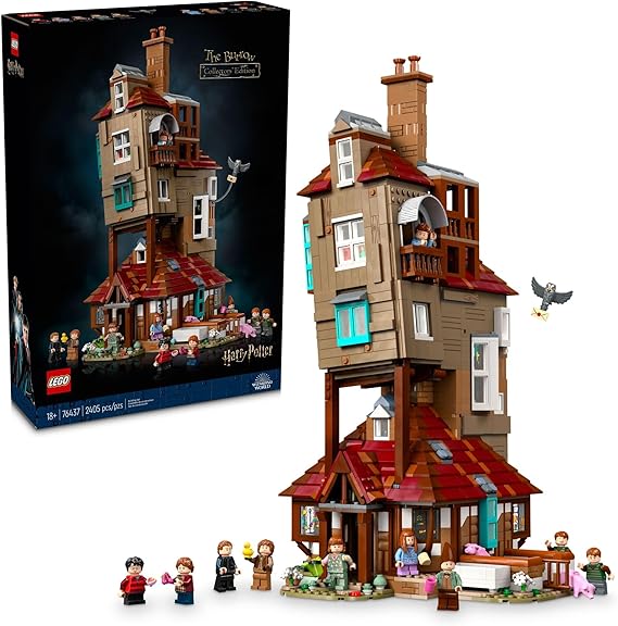 LEGO Harry Potter The Burrow – Collectors’ Edition, Weasley House, Collectible Building Set, 10 Minifigures Plus Errol The Owl, Gift for Adult Fans of The Wizarding World, 76437