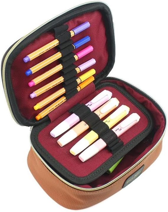 Estojo 100 Pens Harry Potter Ícones Artigo Geek cor:Marrom