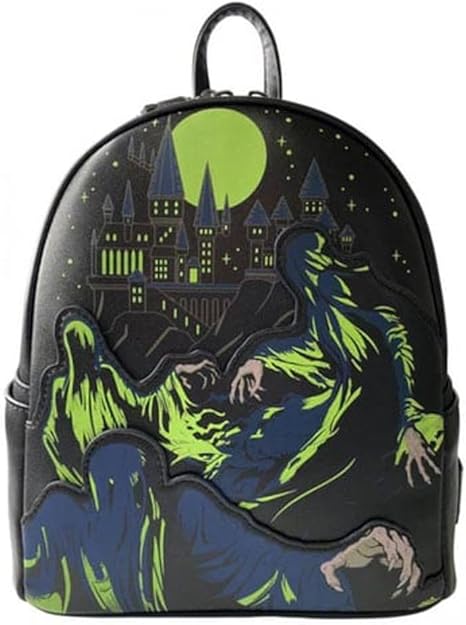 Loungefly Mochila exclusiva Harry Potter por Glowing Dementor Heo, Preto, P
